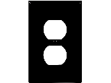 Black Duplex Receptacle Plate, 1 Gang