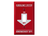 Red Stamped Steel Emergency Toggle Switch Wall Plate, 1 Gang