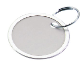 Metal Rimmed White Paper Key Tag with Ring, 25 Pk