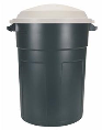 Outdoor Trash Can With Snap On Lid 32 Gallon Green