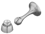 National Hardware Door Stop, 1-3/4 in Dia Base Satin Nickel