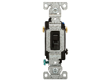 Residential Grounded 3 Way Switch, Black