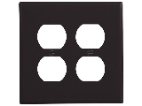 Black Duplex Receptacle Plate, 2 Gang