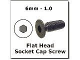 Flat Head Socket Cap Screw, #6mm-1.0 (Length)