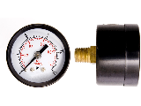 2 In Steel  Pressure Gauge 200 PSI, 1/4 In Center Back Mount