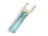 Blue Heat Shrinkable Spade Terminals 16-14 Gauge #10, 15 Pk