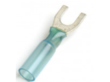 Blue Heat Shrinkable Spade 14 Gauge # 6, 10 Pk