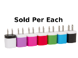Single Port USB Wall Adapter (Assorted Colors)