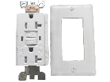 Genmax GFCI Duplex Receptacle/Plate combination, 20 amp