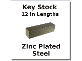 12 Inch Square Key Stock Zinc Plated