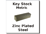 12 Inch Metric Square Key Stock Zinc Plated